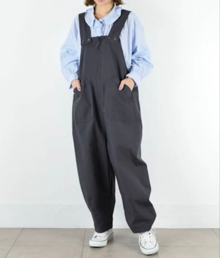 今季tumugu(ツムグ)コットンリネンツイル サロペット