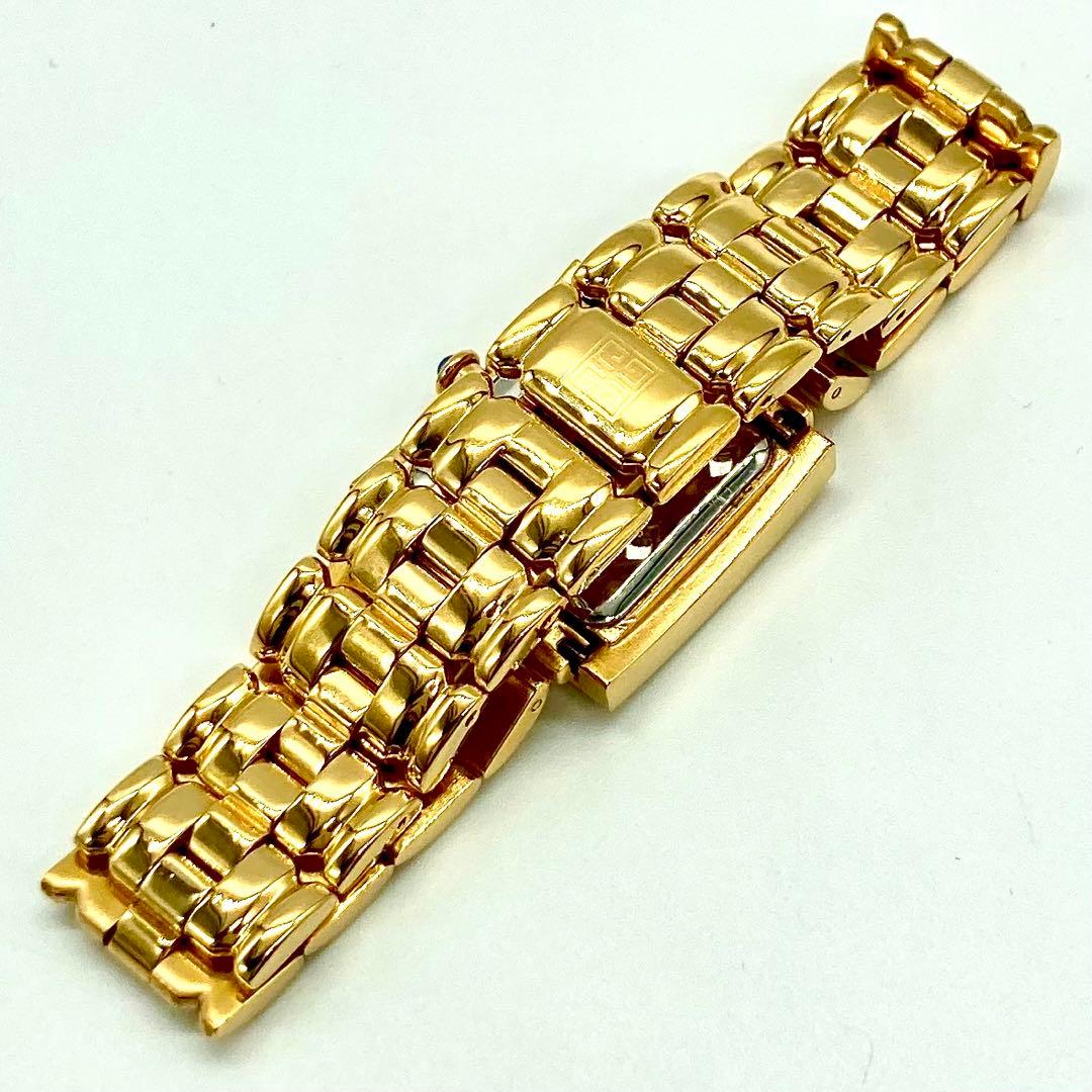 【稼動】 ジバンシー 腕時計 クォーツ QZ ゴールド文字盤 希少ベゼル