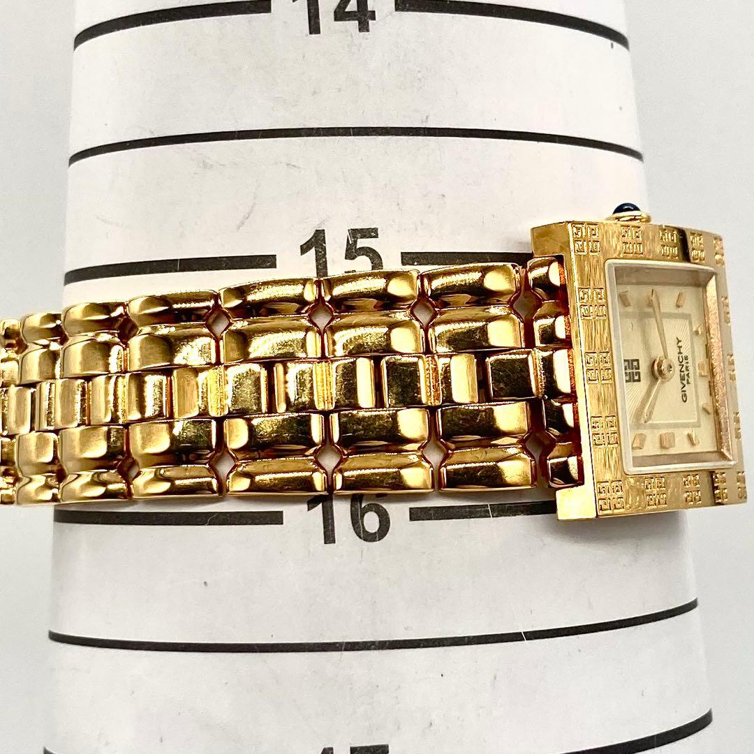 【稼動】 ジバンシー 腕時計 クォーツ QZ ゴールド文字盤 希少ベゼル