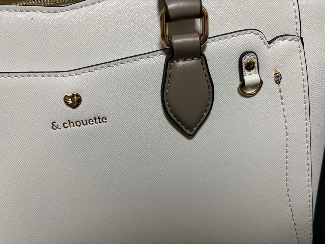 クリアポケット付きハートビジュートートバッグ　アンドシュエット