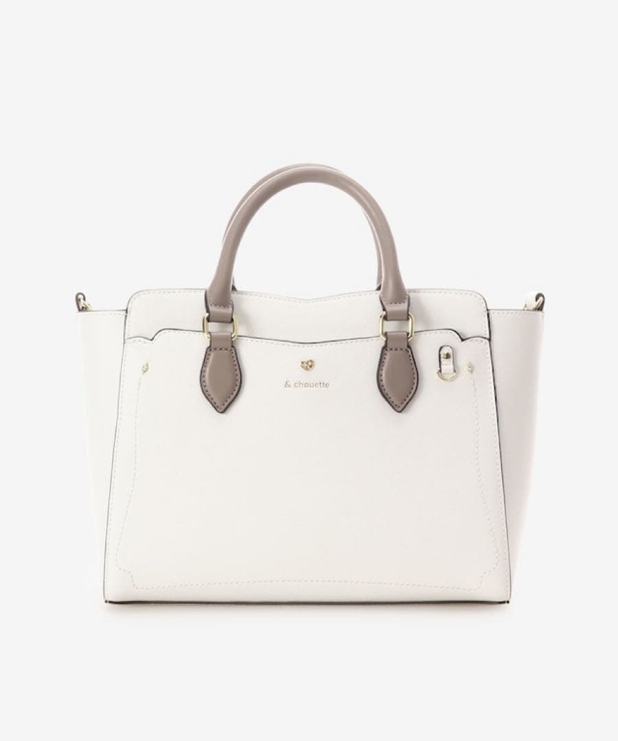 クリアポケット付きハートビジュートートバッグ　アンドシュエット