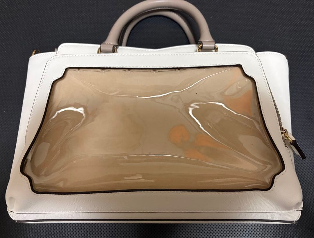 クリアポケット付きハートビジュートートバッグ　アンドシュエット