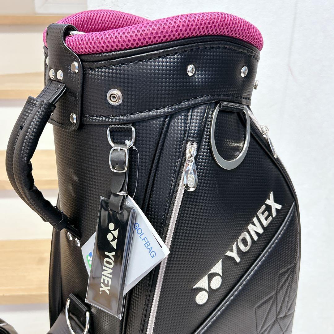 新品未使用タグ付き YONEX ゴルフバッグ キャディバッグ ネームプレート付き