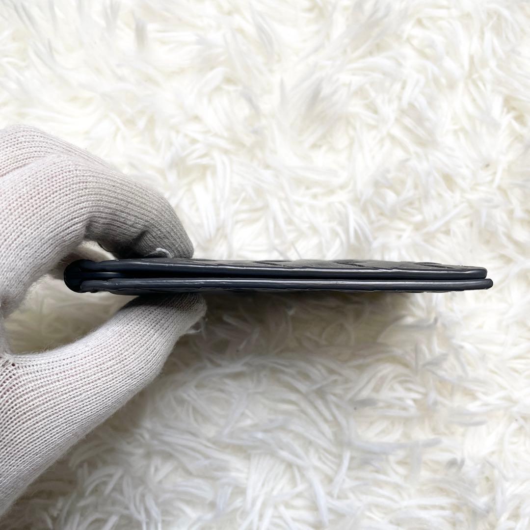 【美品】ボッテガヴェネタ マネークリップ 折り財布 イントレチャート レザー