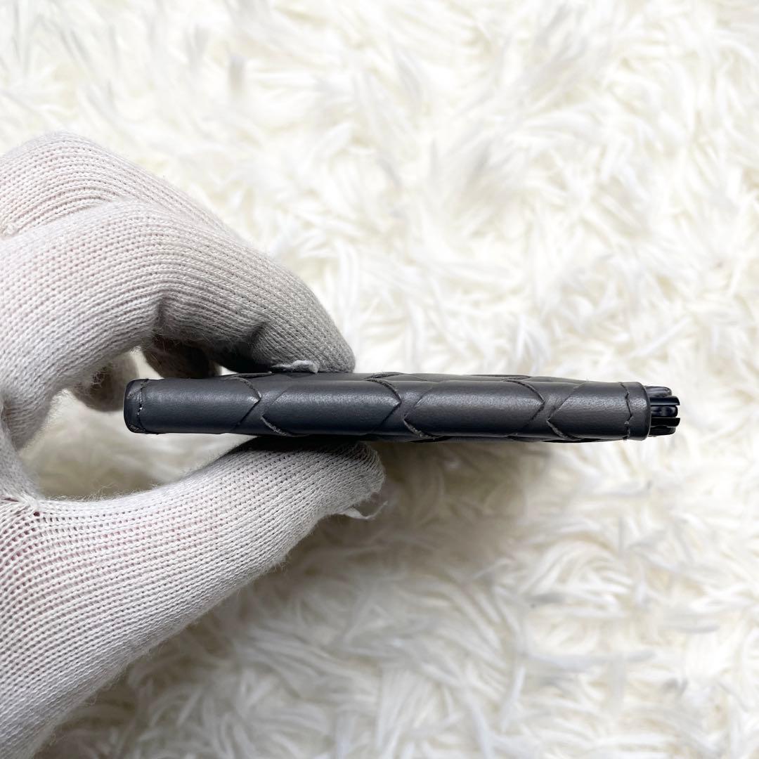 【美品】ボッテガヴェネタ マネークリップ 折り財布 イントレチャート レザー