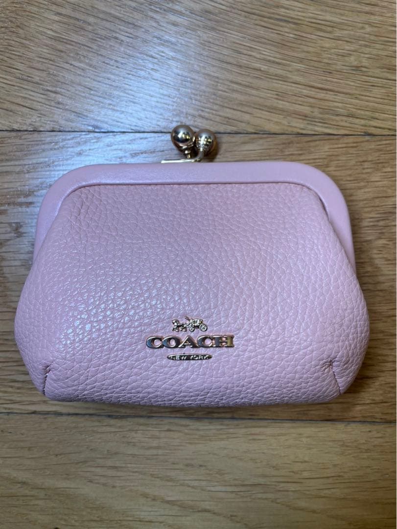 専用【新品未使用】COACH ピンク がま口ケース　ウォレットコスメポーチ