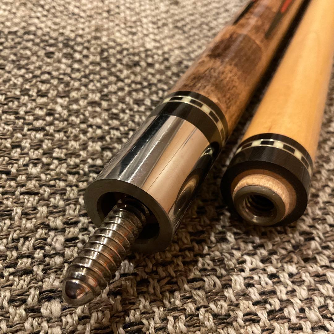 アダム ADAM　ビリヤード キュー　インレイ 5剣　14山　パイロ　キャップ付