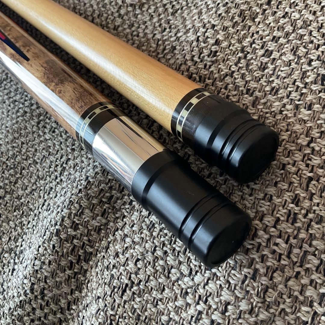 アダム ADAM　ビリヤード キュー　インレイ 5剣　14山　パイロ　キャップ付