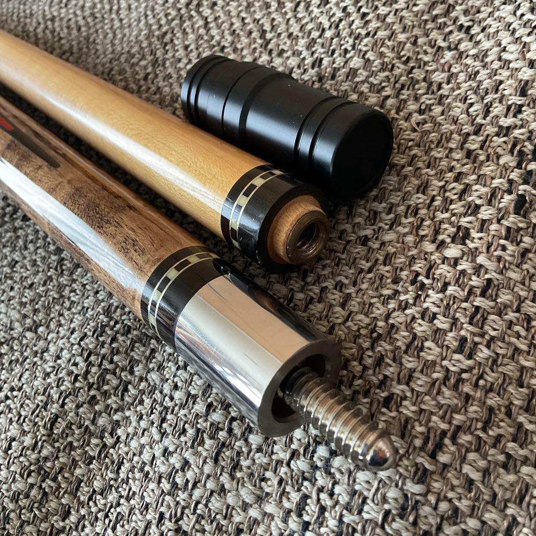 アダム ADAM　ビリヤード キュー　インレイ 5剣　14山　パイロ　キャップ付