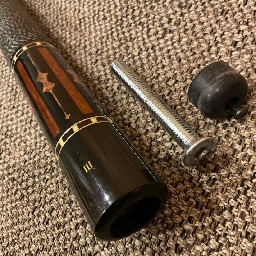 アダム ADAM　ビリヤード キュー　インレイ 5剣　14山　パイロ　キャップ付