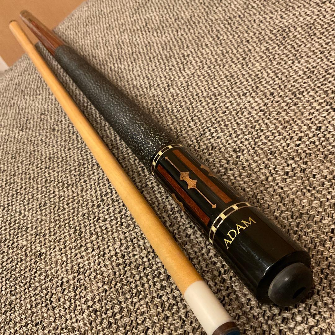 アダム ADAM　ビリヤード キュー　インレイ 5剣　14山　パイロ　キャップ付