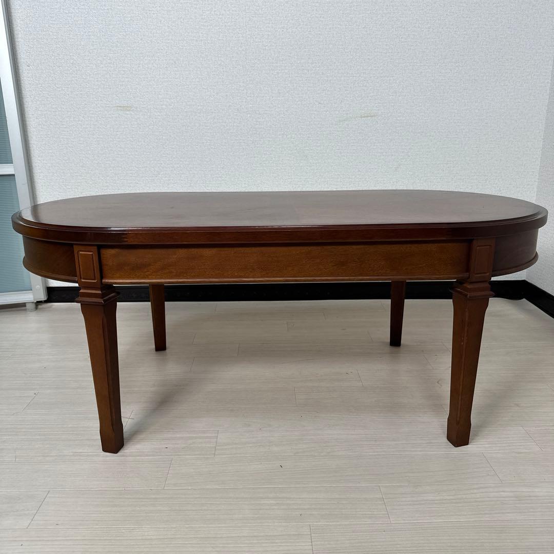 マルニ木工 地中海 センターテーブル 楕円形 引き出し付き i1※