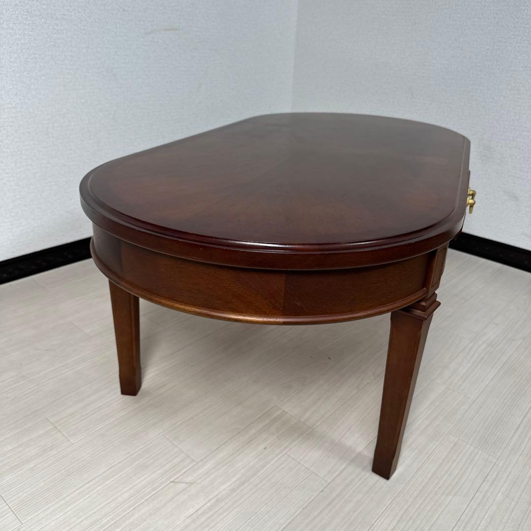 マルニ木工 地中海 センターテーブル 楕円形 引き出し付き i1※