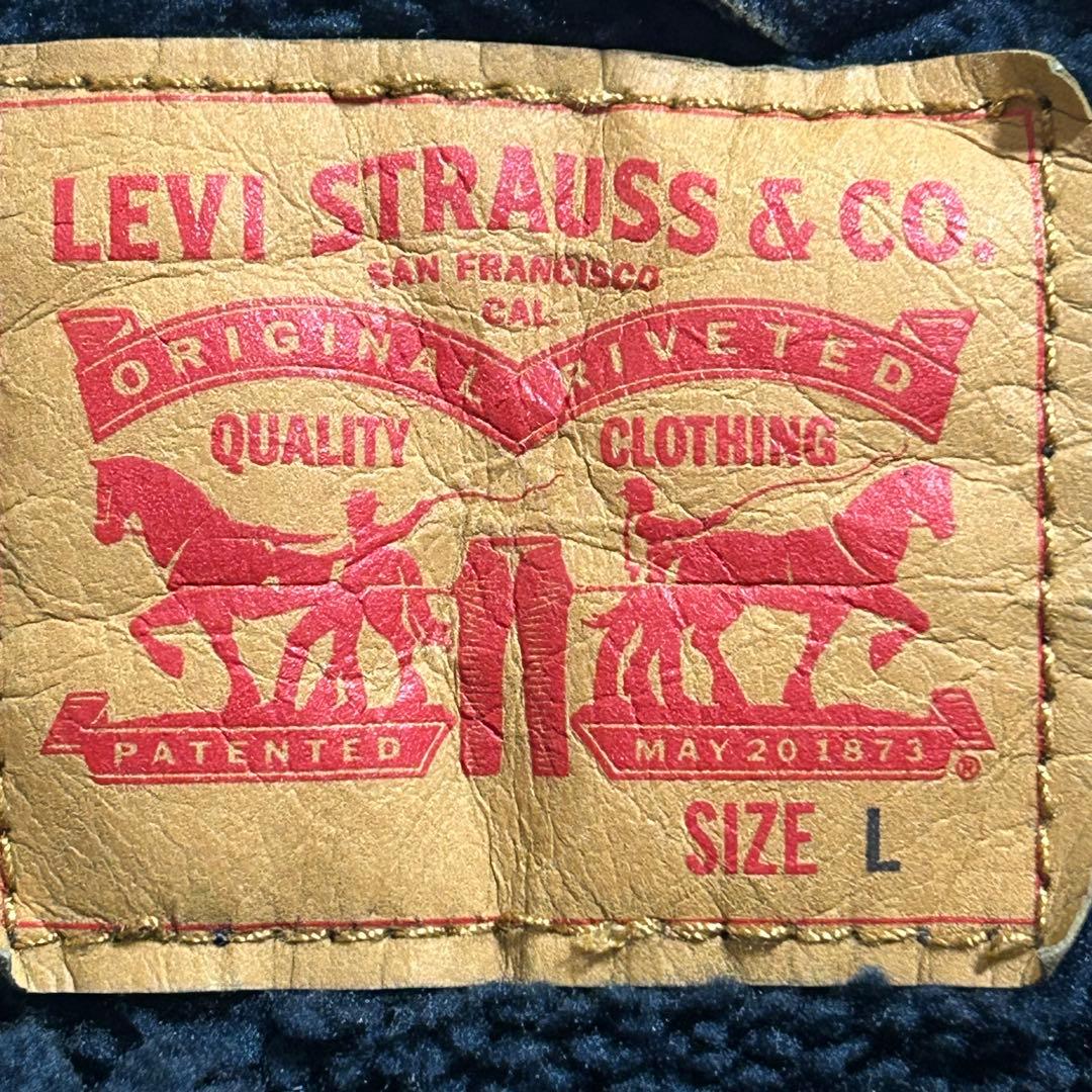 リーバイス　ボア　デニムジャケット　ネイビー　サイズL