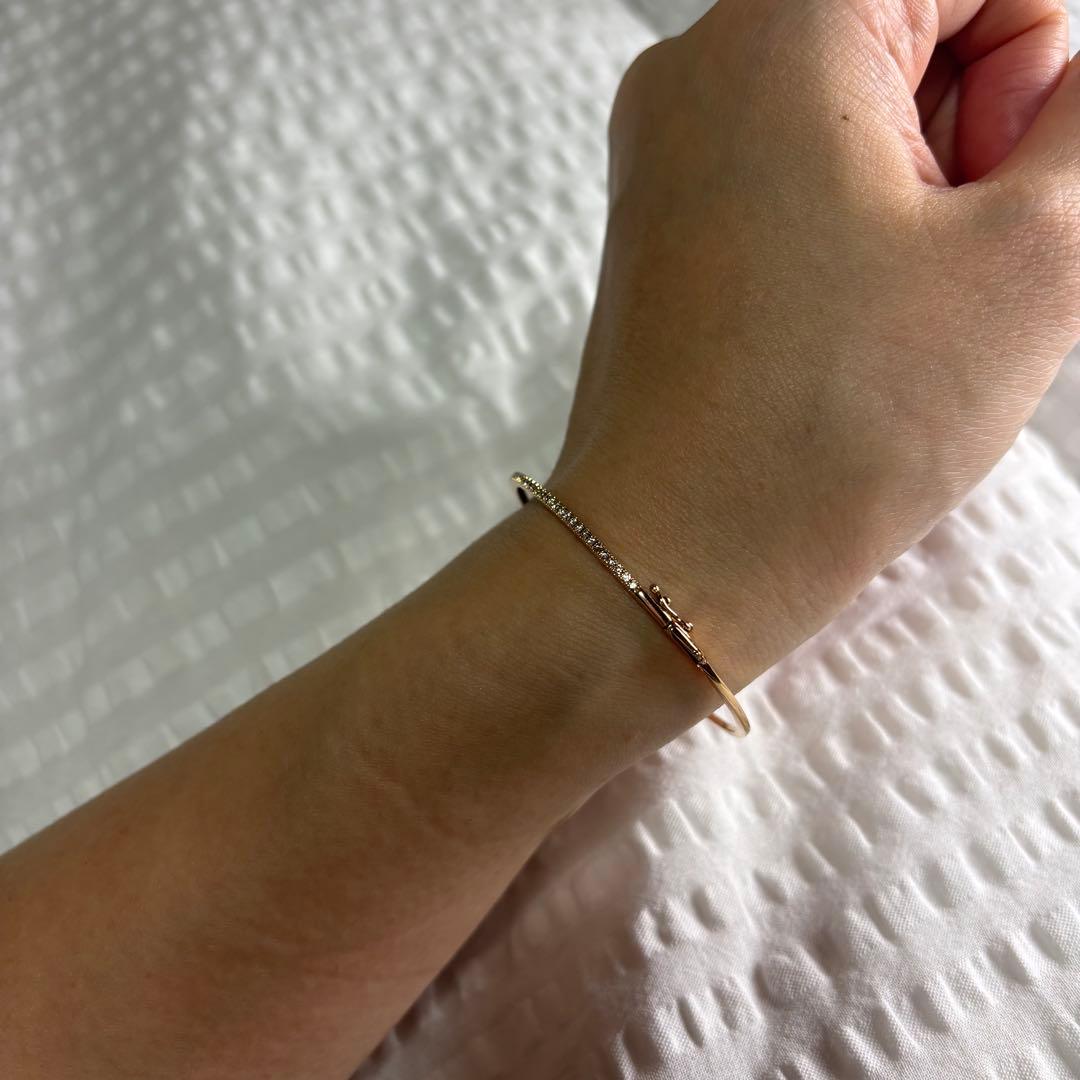 ダイヤモンド K18PG バングル ピンクゴールド