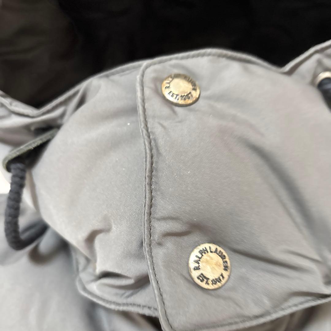 ポロラルフローレン❣️フード付きダウンベスト グレー　レディースＳ