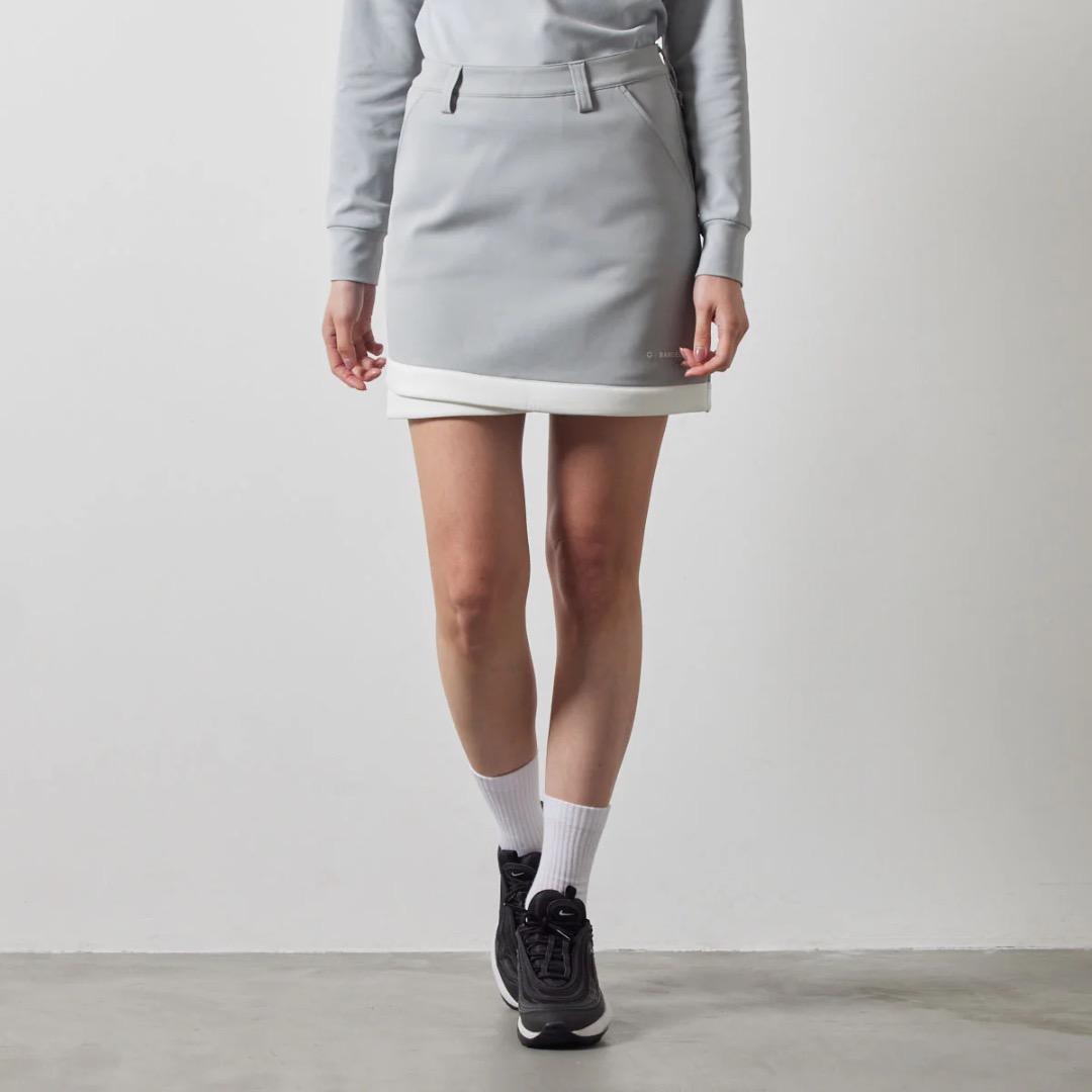 BANDEL PIPING HEM SKIRT グレー