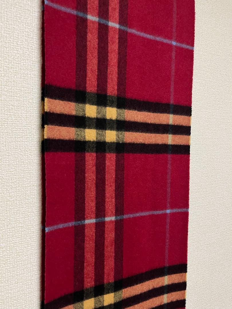BURBERRY　バーバリー　マフラー　カシミア100％　ワインレッド系　美品