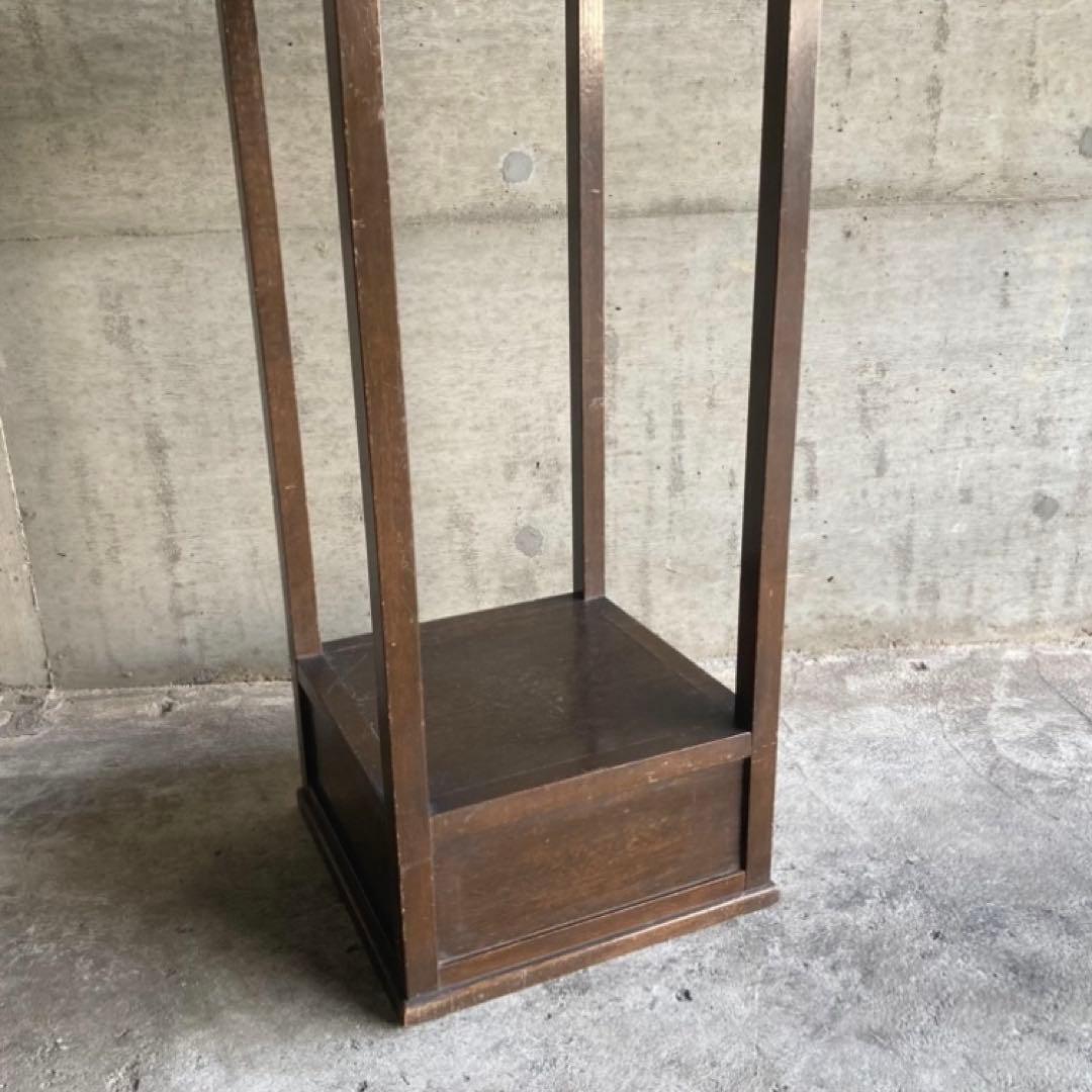 古い味のある飾り棚 置物台 電話台 花台 ラック シェルフ 棚 木製 レトロ