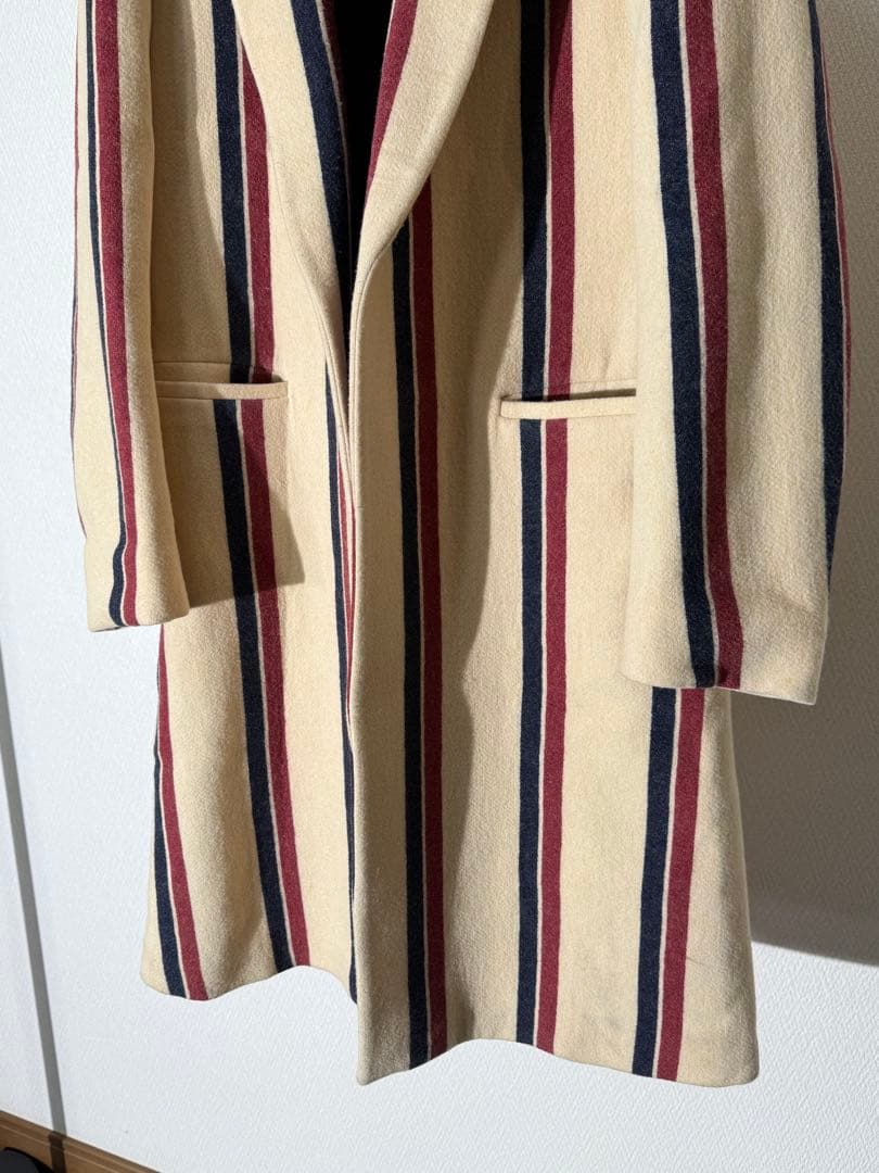 ドリスヴァンノッテン 13aw ストライプ柄 チェスターコート ウールコート