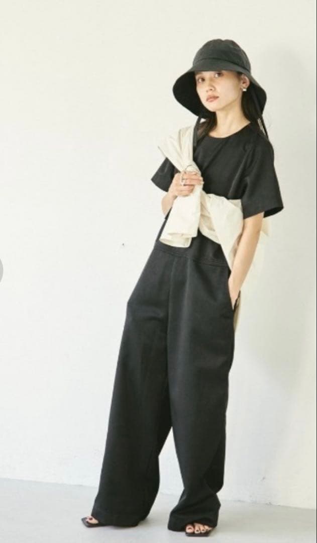 TODAYFUL ハーフスリーブワイドコンビネゾン ブラック