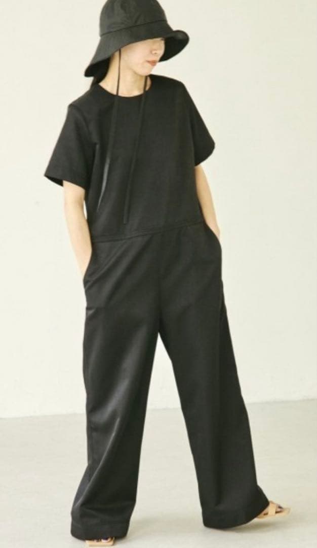 TODAYFUL ハーフスリーブワイドコンビネゾン ブラック