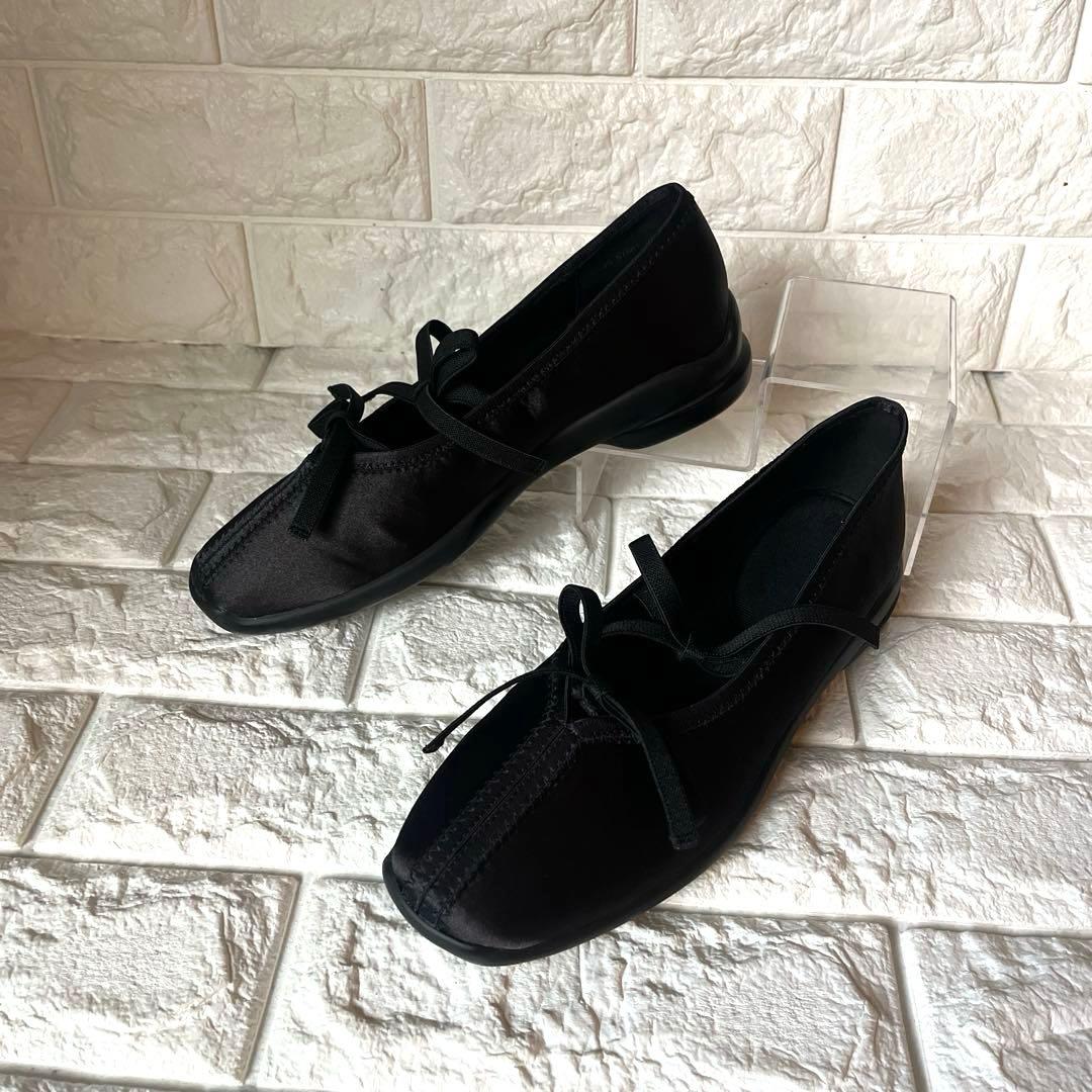 なほぼ新品 人気完売品 LE TALON Lダブルリボンバレリーナ23.5