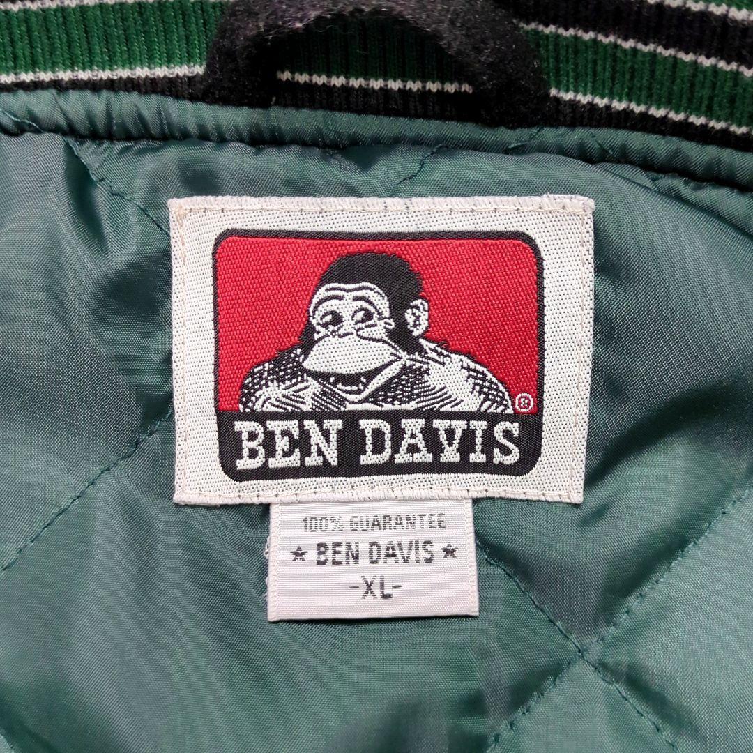 BEN DAVIS 袖切替 パイル 刺繍ロゴ スタジャン希少 XL 人気カラー