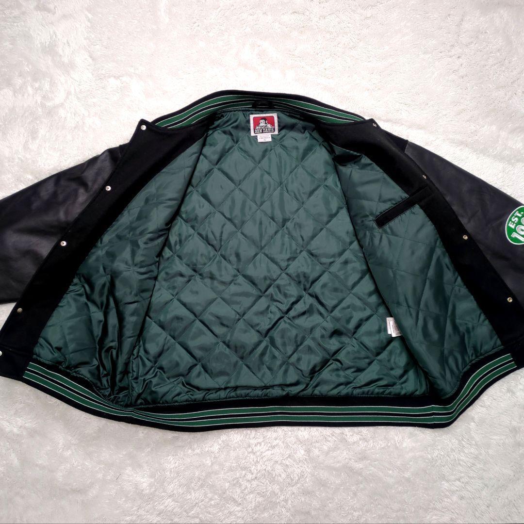 BEN DAVIS 袖切替 パイル 刺繍ロゴ スタジャン希少 XL 人気カラー