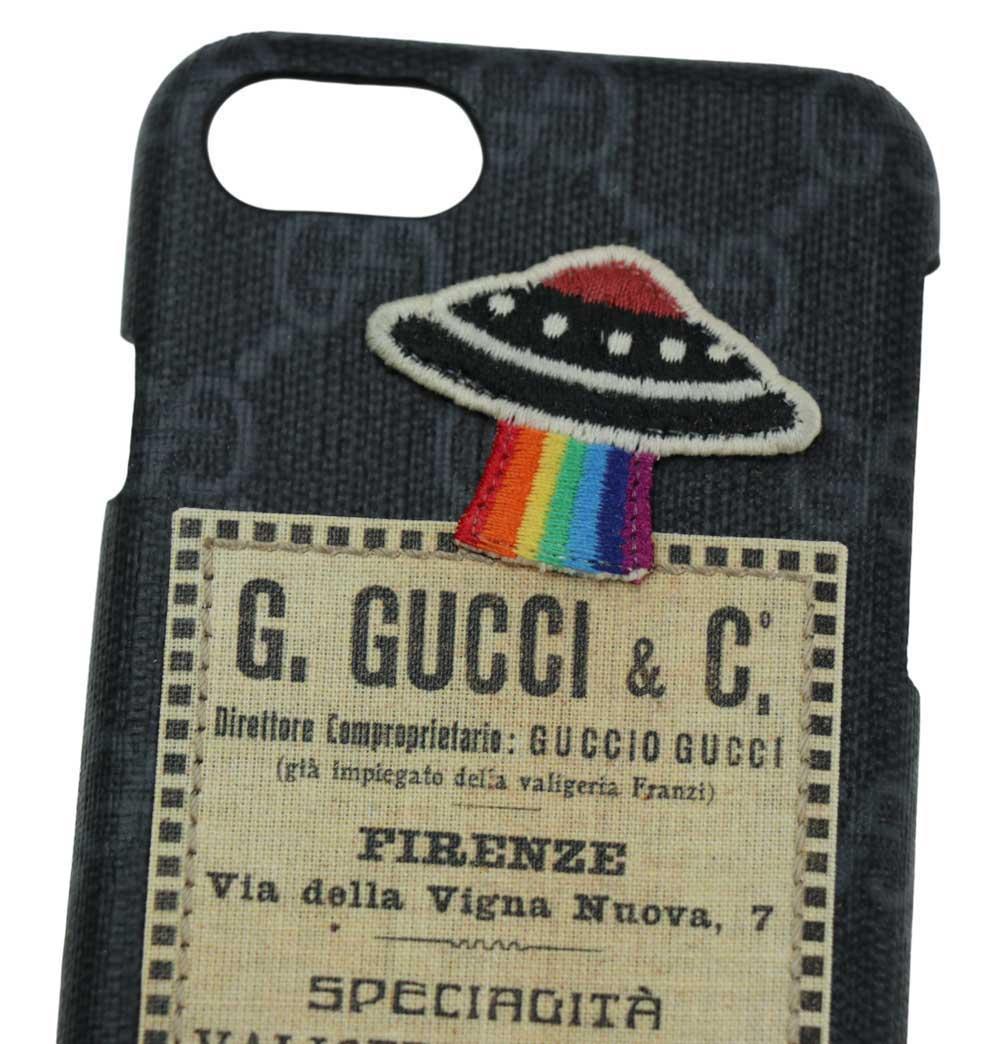 【グッチ】GG UFOナイトクーリエ iPhone7/8/SEケース BK