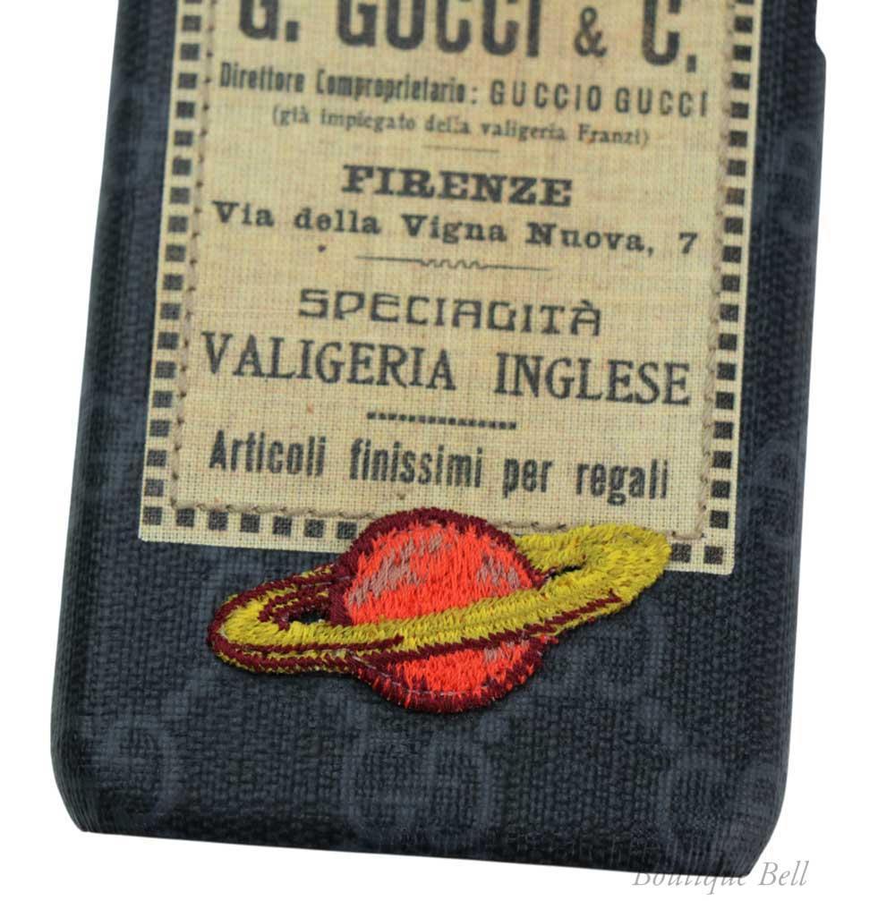 【グッチ】GG UFOナイトクーリエ iPhone7/8/SEケース BK