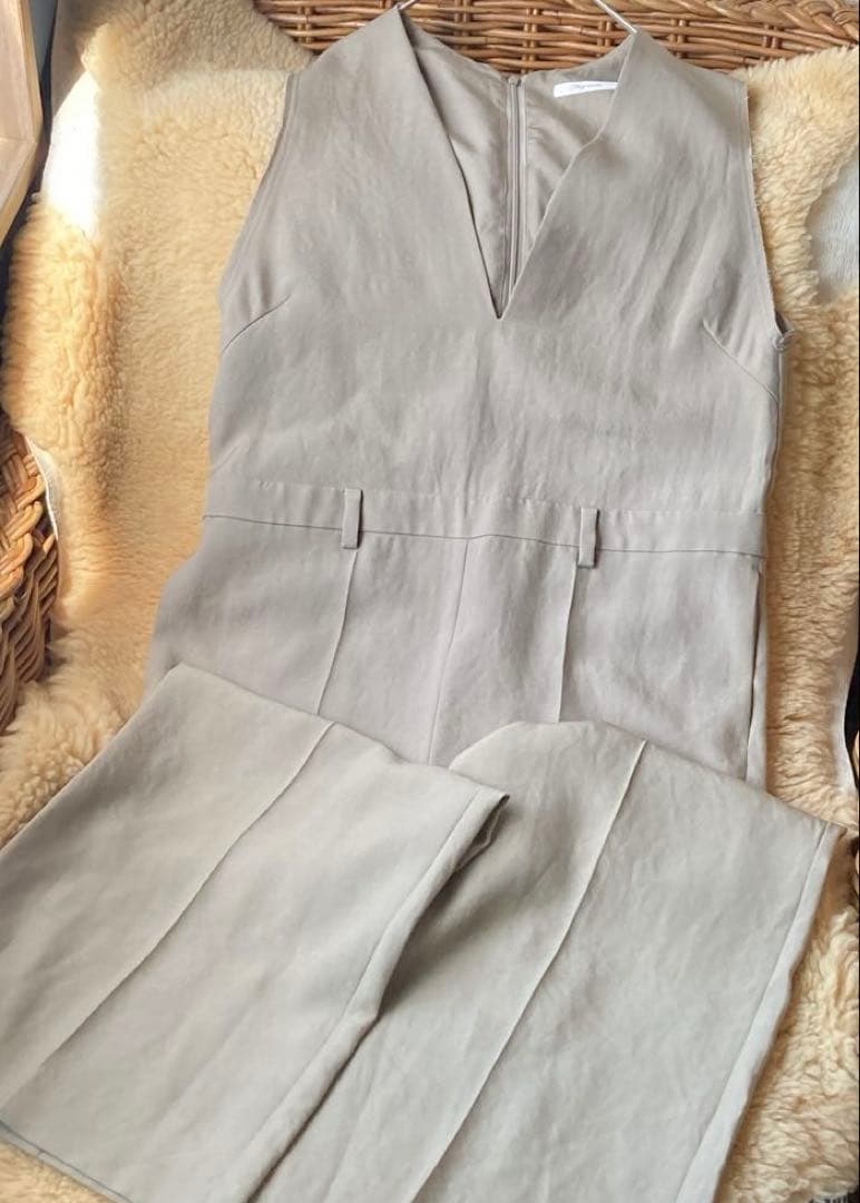 美品 plage プラージュ Deep V/N オールインワン サロペット 36