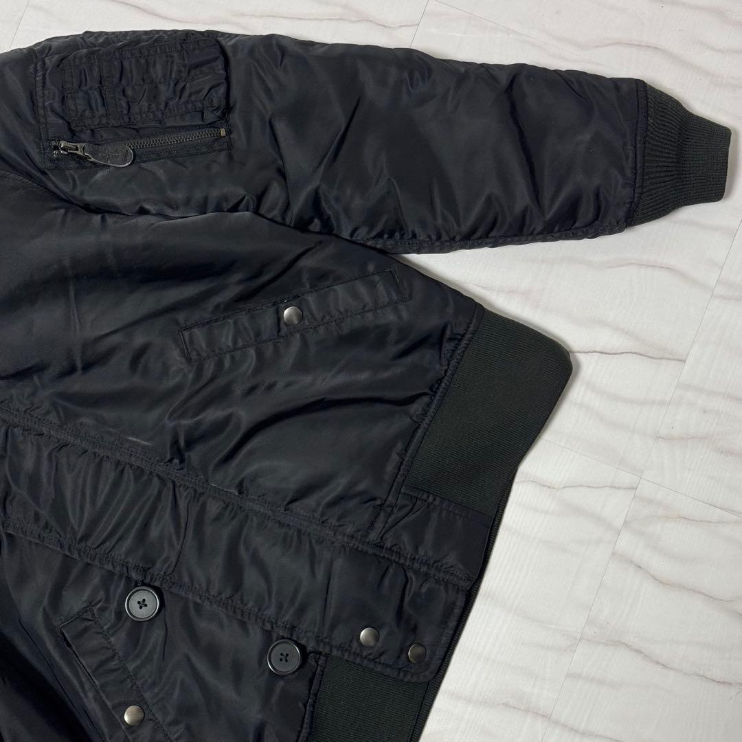 アヴィレックス N-2B ファーフード 黒 M フライトジャケット 短丈 ロゴ