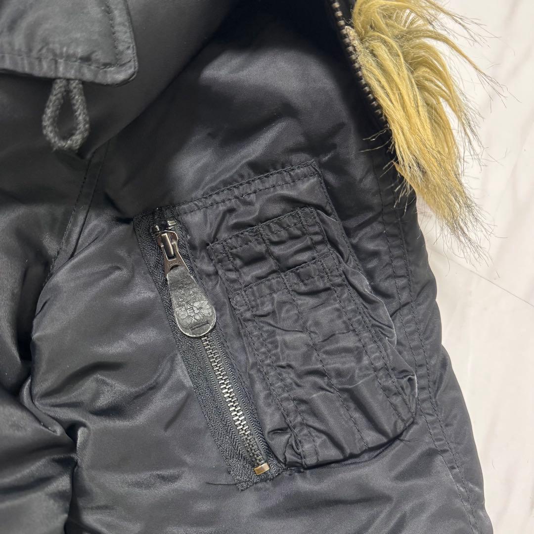 アヴィレックス N-2B ファーフード 黒 M フライトジャケット 短丈 ロゴ