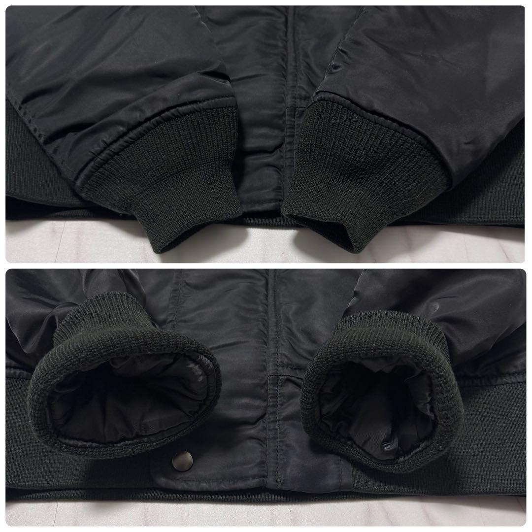 アヴィレックス N-2B ファーフード 黒 M フライトジャケット 短丈 ロゴ