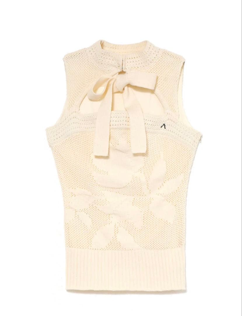 トップス andmary Violet ribbon tops white