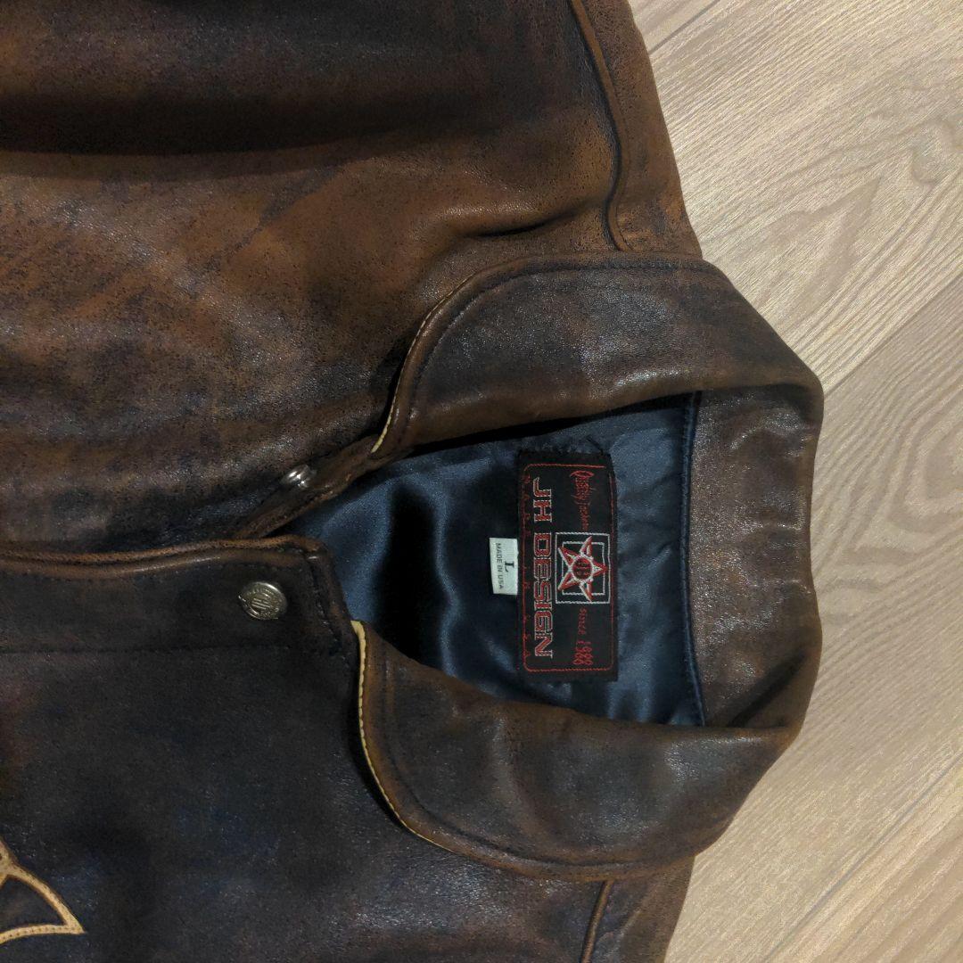 c*へ様 レザー ストライプジャケット Lサイズ