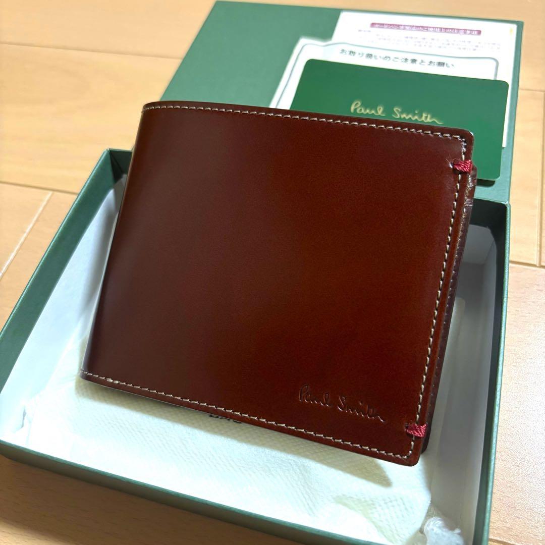 Paul Smith 超超激レア　初代コードバン　折り財布　新品　赤茶　総馬革