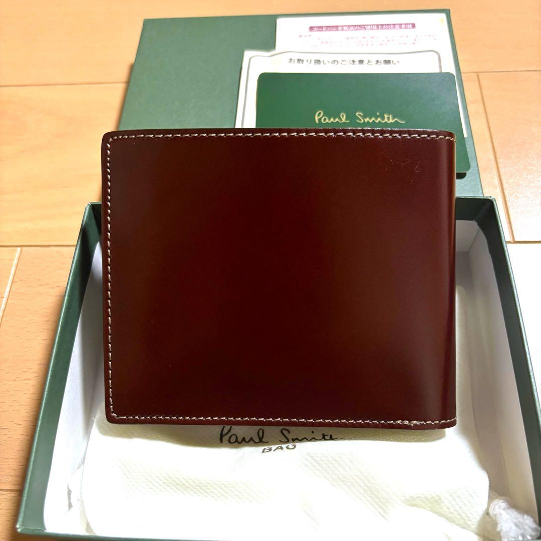 Paul Smith 超超激レア　初代コードバン　折り財布　新品　赤茶　総馬革