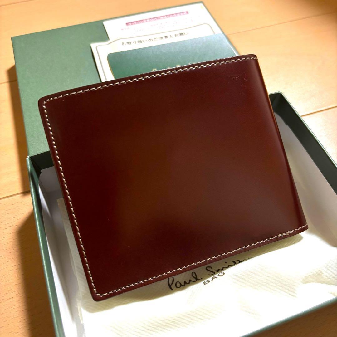 Paul Smith 超超激レア　初代コードバン　折り財布　新品　赤茶　総馬革