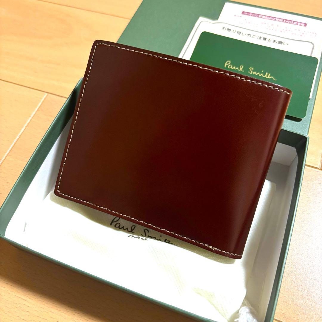 Paul Smith 超超激レア　初代コードバン　折り財布　新品　赤茶　総馬革