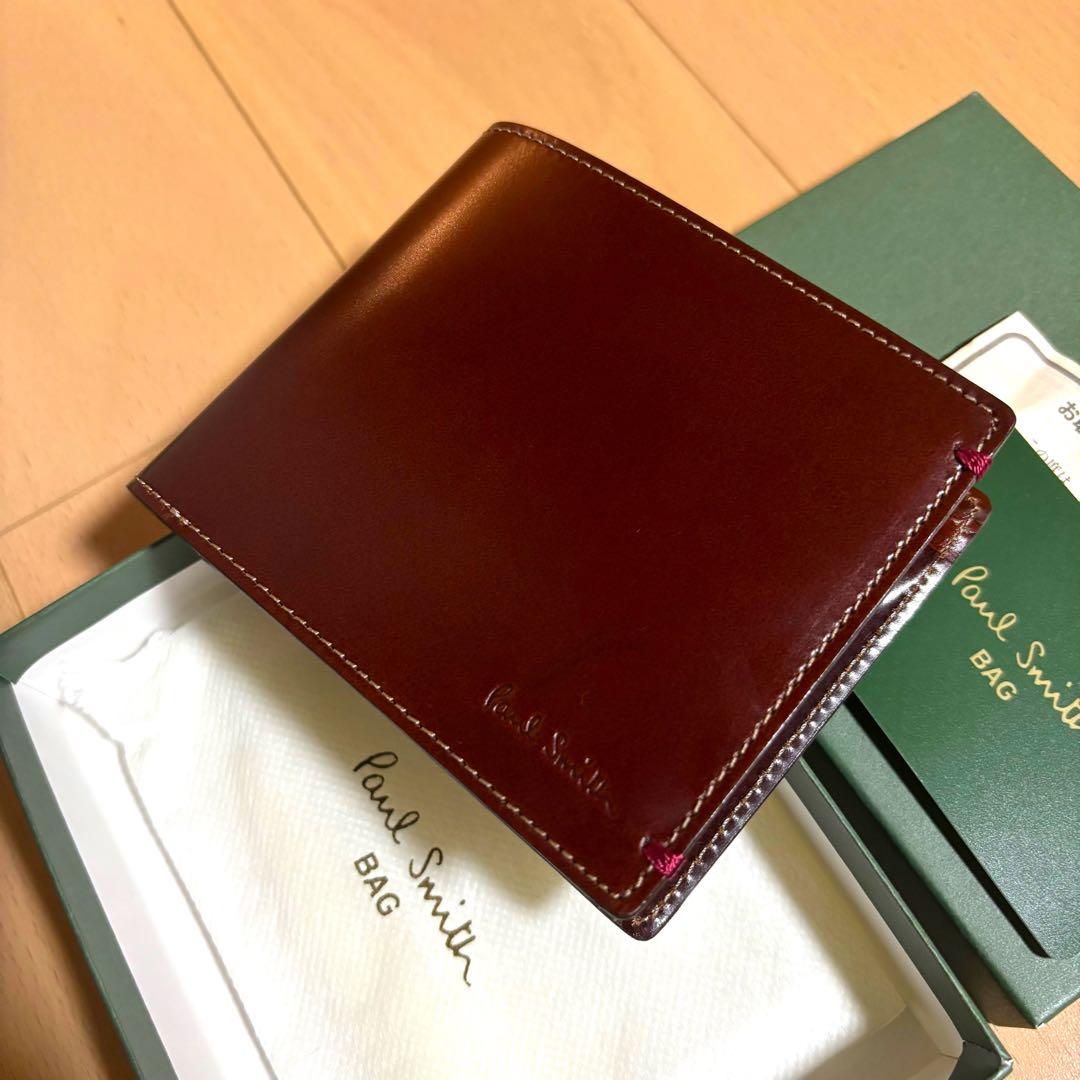Paul Smith 超超激レア　初代コードバン　折り財布　新品　赤茶　総馬革