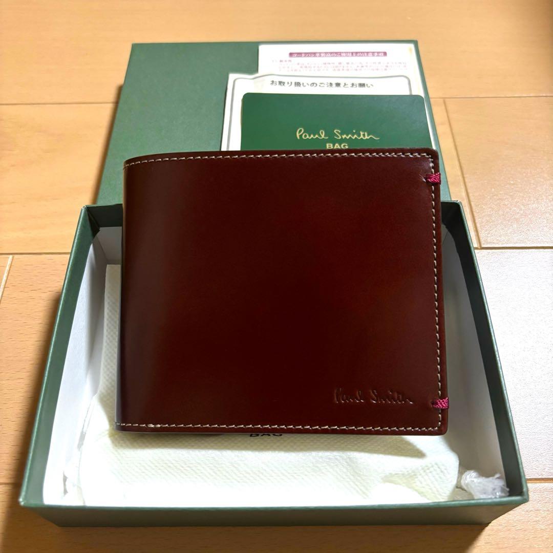 Paul Smith 超超激レア　初代コードバン　折り財布　新品　赤茶　総馬革