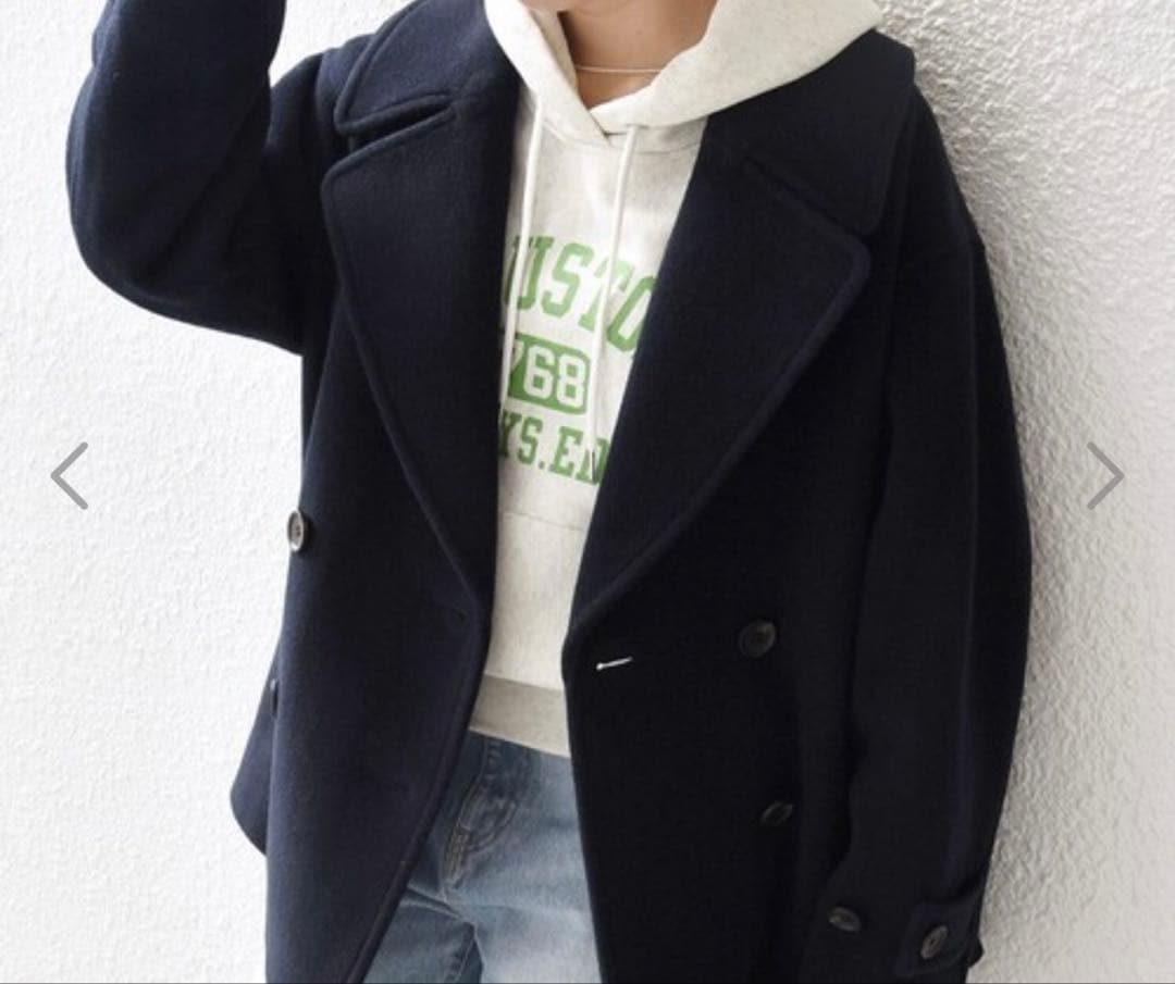 ピーコート SHIPS any: カシミヤミックス テーラードショート　ネイビー