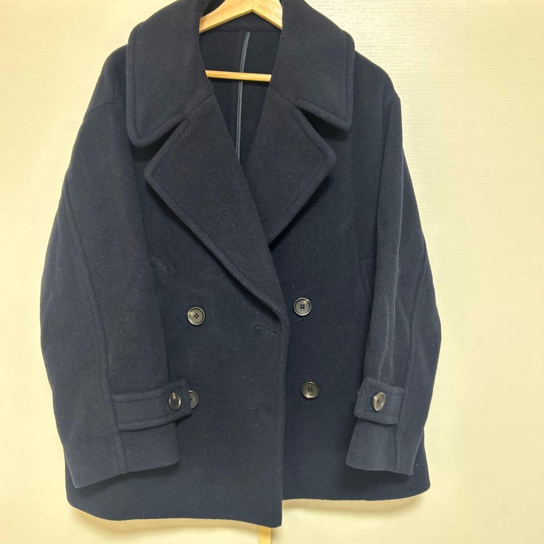 ピーコート SHIPS any: カシミヤミックス テーラードショート　ネイビー