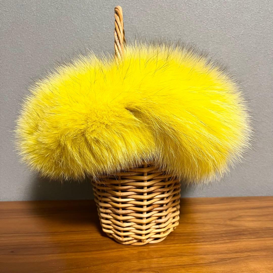 【美品】MANIMARIS マニマリス フォックスファーバスケット かごバッグ