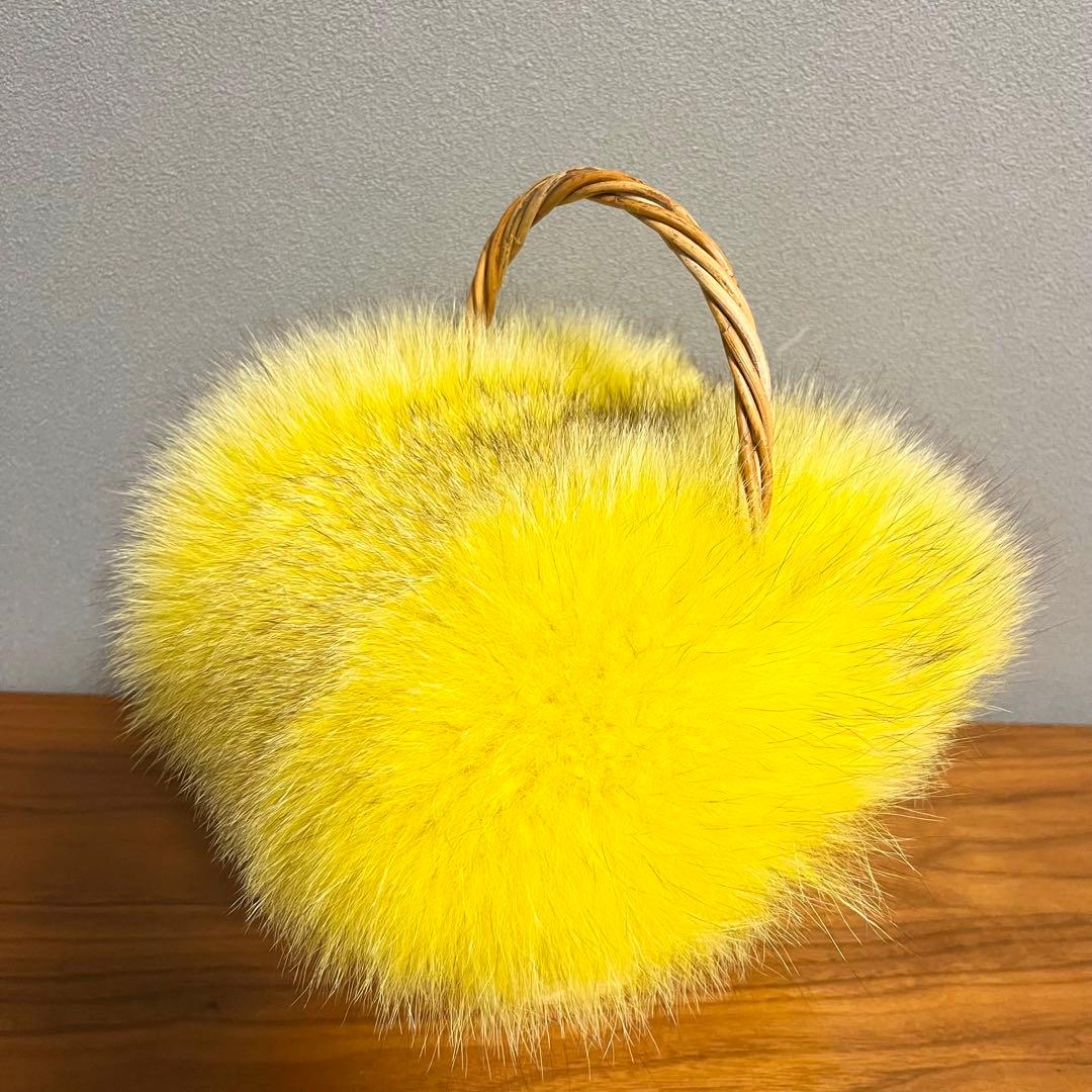 【美品】MANIMARIS マニマリス フォックスファーバスケット かごバッグ