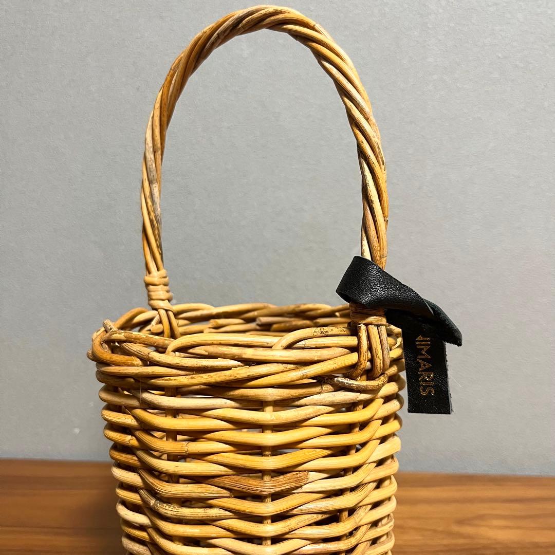 【美品】MANIMARIS マニマリス フォックスファーバスケット かごバッグ