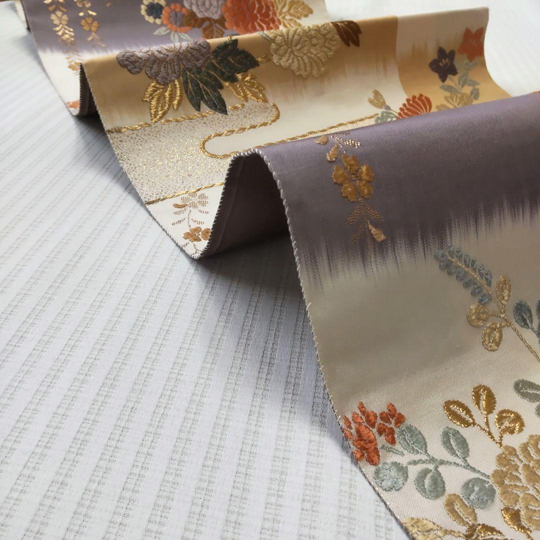 【名古屋帯】未使用品✣華やか、なのに軽い｜立体美が魅力の唐織 草花文 357cm