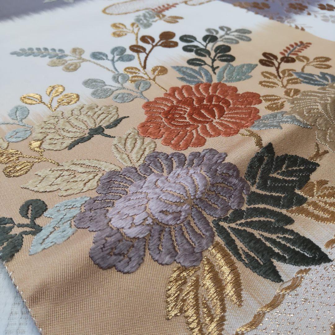 【名古屋帯】未使用品✣華やか、なのに軽い｜立体美が魅力の唐織 草花文 357cm